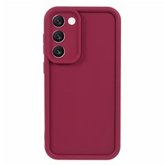 For Samsung Galaxy S23 Case Shockproof Soft TPU Fingerprint-free Phone Cover - Wine Red
