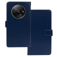 IDEWEI For Xiaomi Redmi A3 4G / Poco C61 4G Case Crazy Horse Texture Leather Phone Cover with Card Slots Wallet - Blue
