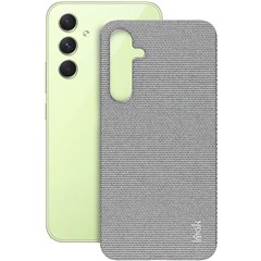 IMAK Ruiyi Series for Samsung Galaxy A35 5G Case Fabric Texture Leather+PC Phone Back Cover - Light Grey