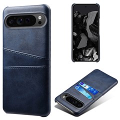 For Google Pixel 9 Pro XL Shockproof Case Hard PC Card Holder Back Phone Cover - Blue