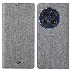 VILI DMX Series For OnePlus 12 5G Case with Card Holder Slot Leather Stand Phone Cover - Grey