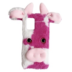For Motorola Moto G42 4G Slim Case Fluffy Cows Ear Soft TPU Phone Case - Rose