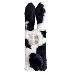 For OnePlus 12 5G Case Fluffy Cows Ear Shockproof Soft TPU Phone Cover - Black
