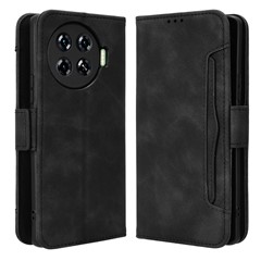 For TECNO Spark 20 Pro+ KJ7 Case Multiple Card Slots PU Leather Stand Phone Cover - Black