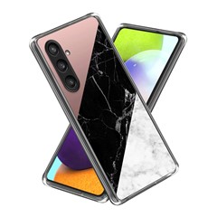 For Samsung Galaxy S24+ Case Pattern Design Thin Flexible TPU Phone Cover - Three-Color Marble Texture