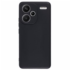 For Xiaomi Redmi Note 13 Pro+ 5G Phone Case Glossy Surface Soft TPU Back Cover - Black