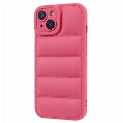 JTW Series For iPhone 14 Case TPU Down Jacket Design Protective Shell with Precise Lens Cutout - Rose