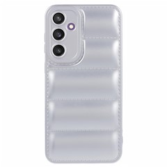 JTW Series For Samsung Galaxy S23 FE Case Down Jacket Design Rubberized Phone Back Protector - Silver