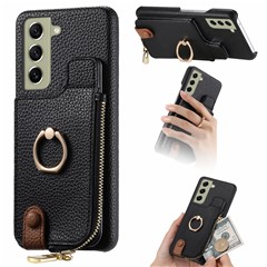  crazy horse texture leather card holder case Stand for Amazon Fire Phone - Black