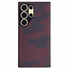 For Samsung Galaxy S24 Ultra Aramid Fiber Phone Case 600D Fine Texture Metal Lens Cover - Camouflage