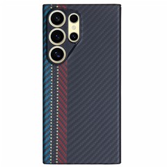 For Samsung Galaxy S24 Ultra Phone Case Aramid Fiber Back Cover with Metal Lens Protector