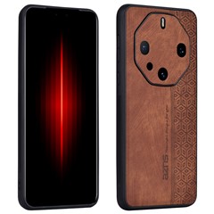 AZNS For Huawei Mate 60 RS Ultimate Cell Phone Case Leather+TPU Imprinted Pattern Cover - Brown