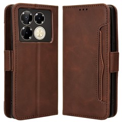 For Infinix Note 40 Pro 5G X6851 / Note 40 Pro+ X6851B Leather Phone Case with Multiple Card Slots - Brown