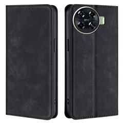 For TECNO Spark 20 Pro+ PU+TPU Wallet Phone Case Mobile Accessories   - Black