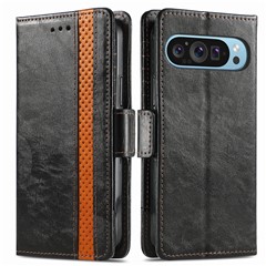 For Google Pixel 10 Pro XL / 9 Pro XL Phone Cases CASENEO PU Leather Cover Stand with RFID Blocking Wallet - Black