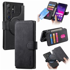 For Samsung Galaxy S24 Ultra Magnetic Case CASENEO Detachable Leather Phone Wallet Cover - Black
