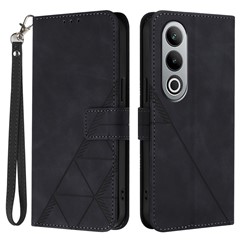 For OnePlus Nord CE4 5G Leather Case with Hand Strap Wallet Stand Phone Cover - Black
