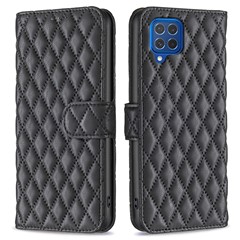 BINFEN COLOR BF Style-14 For Samsung Galaxy M62 / F62 Wallet Case Rhombus Leather Phone Cover - Black