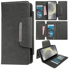  crazy horse texture leather card holder case Stand for Amazon Fire Phone - Black