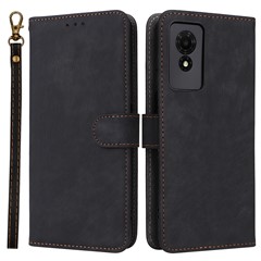 For TCL 501 T433D Case Wallet RFID Blocking Leather Phone Cover   Supplier - Black