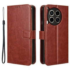 For TECNO Camon 30 4G / Camon 30 5G CL6 / CL7 Phone Case Crazy Horse Texture Wallet Leather Cover - Brown