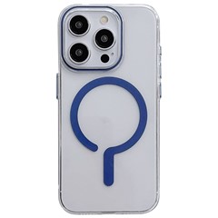 For iPhone 15 Pro Case Compatible with MagSafe TPU+PC Anti-Scratch Clear Back Phone Cover - Sapphire