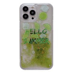 For iPhone 14 Pro Case Lemon Pattern Summer Quicksand Clear TPU Phone Cover
