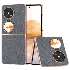 For Huawei Pocket 2 Electroplated Case Rhinestone Texture Cell Phone Cover - Black