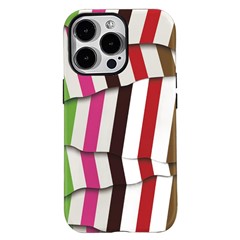 For iPhone 15 Pro Max Phone Cover Irregular Stripes / Grids Pattern Detachable 2-in-1 Acrylic+TPU Case - 606