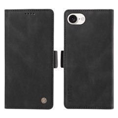 YIKATU YK-005 For iPhone 17e / 16e Case Skin-Touch Leather Stand Card Slots Phone Cover - Black
