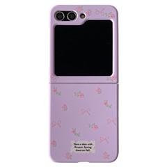 For Samsung Galaxy Z Flip5 5G Case Purple Floral Pattern Hard PC Phone Cover