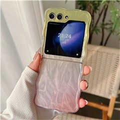 For Samsung Galaxy Z Flip5 5G Case Gradient Surface Hard PC Phone Cover - Yellow