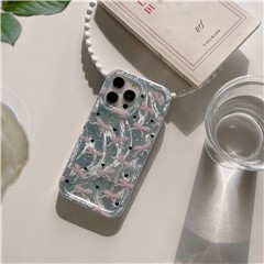 For iPhone 15 Pro Case IMD Pattern Printing Protective TPU Phone Cover - Green Bowknot