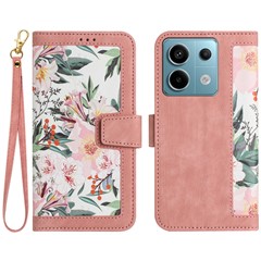 For Xiaomi Redmi Note 13 Pro 5G / Poco X6 5G Case Anti-Scratch PU Leather Phone Shell with Card Holder - Pink