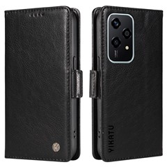 YIKATU YK-007 For Honor 200 Lite Case Litchi Texture Magnetic Clasp Phone Cover - Black