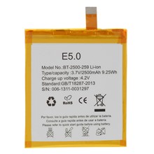For BQ Aquaris E5 4G 3.70V 2500mAh Li-ion Polymer Battery Part (Encode: BT-2500-259) (without Logo)