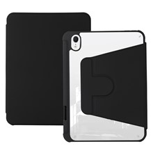 For iPad mini (2024) / mini (2021) Rotary Kickstand Tablet Case PU Leather + TPU + Acrylic Anti-Drop Protective Cover - Black