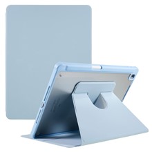For iPad 10.2 (2021) / (2019) / (2020) Rotary Kickstand Tablet Case PU Leather + TPU + Acrylic Anti-Drop Protective Cover - Baby Blue