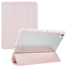 For iPad Air 11 (2026) / (2025) / (2024) / Air (2022) / (2020) PU Leather TPU Acrylic Tablet Tri-Fold Stand - Pink