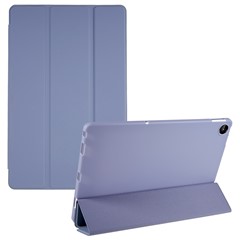 For Lenovo Tab M10 Plus (3rd Gen) / Xiaoxin Pad 2022 10.6 inch Three-fold Stand PU Leather Cover Full Protection Soft Silicone Tablet Case - Purple