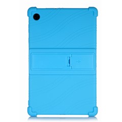 For Lenovo Tab M10 (Gen 3) TB-328FU / TB-328XU Silicone Shockproof Tablet Cover Corner Cushion PC Kickstand Anti-Slip Kids Friendly Protective Case - Sky Blue