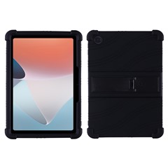 Protective Cover for Oppo Pad Air 10.36-inch 2022 with PC Kickstand, Fall Protection Soft Silicone Tablet Case - Black