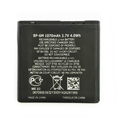 For Nokia 6233 / 6280 / 6288 / 9300 / N73 / N77 / N93 / N93S 3.7V 1070mAh Li-ion Polymer Battery Assembly Part (Encode: BP-6M) (without Logo)