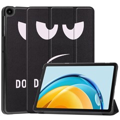 For Huawei MatePad SE 10.4-inch Trifold Stand Auto Sleep / Wake Tablet Cover Pattern Printing PU Leather Folio Anti-scratch Tablet Case - Don't Touch Me
