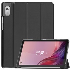For Lenovo Tab M9 TB-310FU Anti-scratch PU Leather Tablet Case Tri-fold Stand Protective Cover - Black