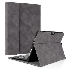 For Microsoft Surface Go / Go 3 / Go 2 10.5 inch PU Leather Tablet Keyboard Case Stand Protective Tablet Cover - Grey