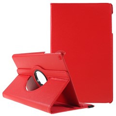 For Huawei MatePad SE 10.4-inch Case 360-Degree Rotating PU Leather Cover with Elastic Band - Red