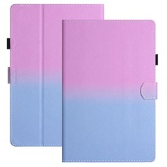 For Amazon Kindle 11th Gen (2022) Stitching Lines Gradient PU Leather Stand Cover Card Holder Tablet Case - Purple / Blue