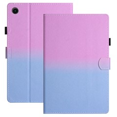 For Lenovo Tab M10 Plus TB-X606F Gradient PU Leather Card Holder Tablet Cover Flip Stand Anti-drop Case - Purple / Blue
