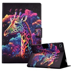 Leather Flip Cover for Samsung Galaxy Tab S6 Lite (2024) / S6 Lite (2022) / S6 Lite (2020) (SM-P610 / 615) Case Pattern Printed - Giraffe